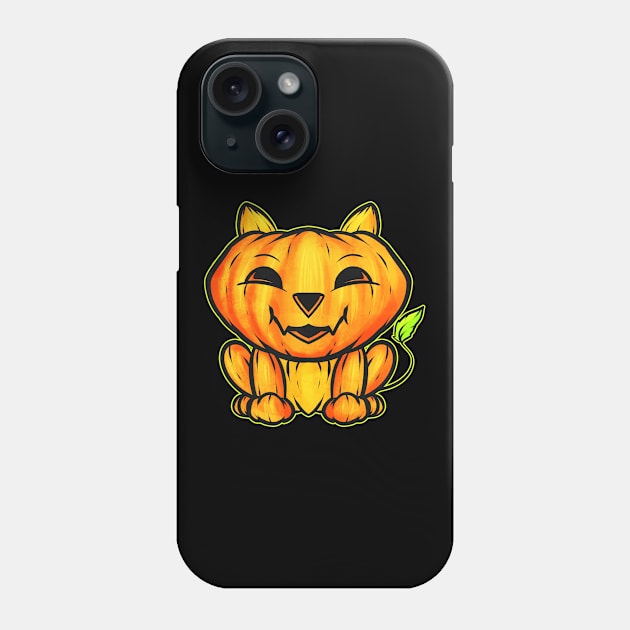 Pumpcat Pumpkin Cat Or Dog Halloween Phone Case by SinBle