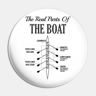 Anatomy of a Boat - T-Shirt, Shirt and Gift for Rowers Pin