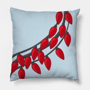 Triple String of Red Holiday Lights Pillow