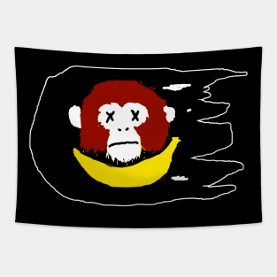 A Pirate Monkey Jolly Roger Flag Tapestry