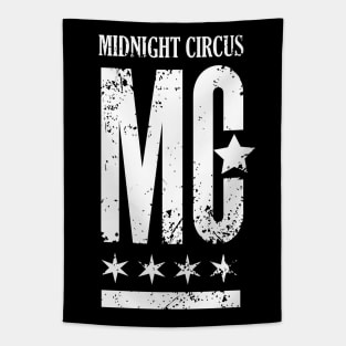 Midnight Circus Logo White Tapestry
