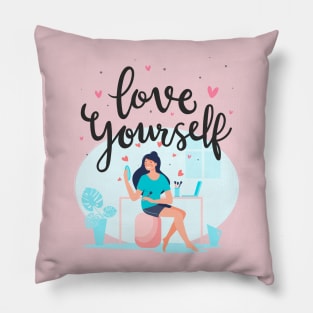Love Yourself, Women's empowerment Pillow