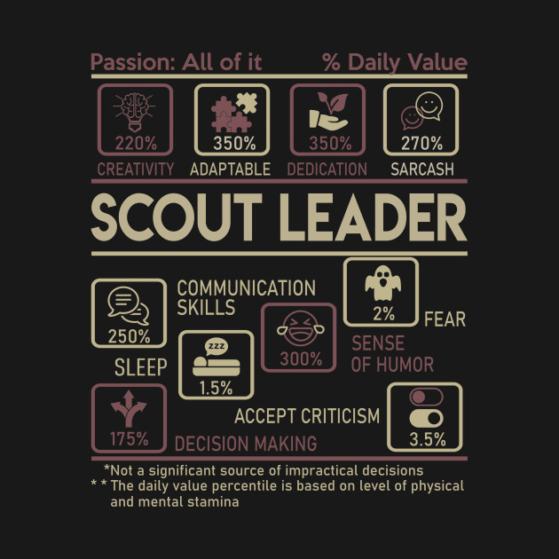 Disover Scout Leader T Shirt - Multitasking Daily Value Gift Item Tee - Scout Leader - T-Shirt