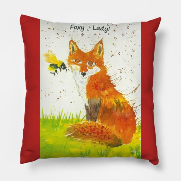 Fox, "Foxy Lady"! Pillow by Casimirasquirkyart