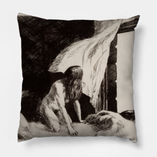 High Resolution Edward Hopper Evening Wind 1920 Pillow