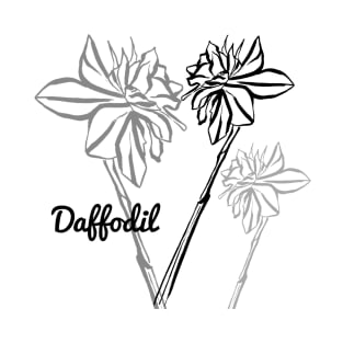 Daffodil line drawing T-Shirt
