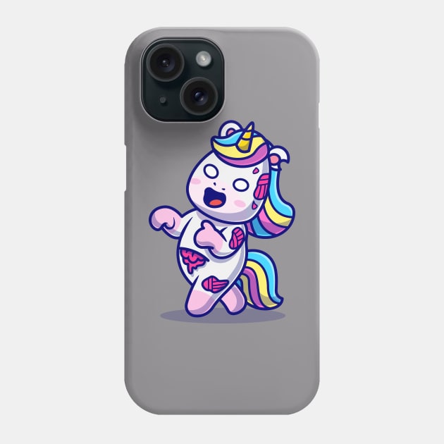 Cute Unicorn Zombie Cartoon Phone Case by Catalyst Labs