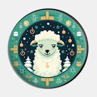 Sheep in Ornament, Love Farm Animals Pin