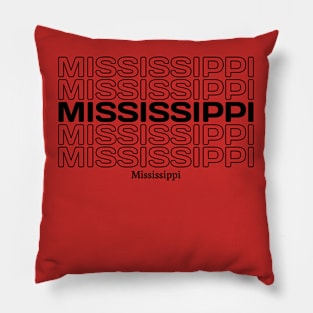 Mississippi text art Pillow