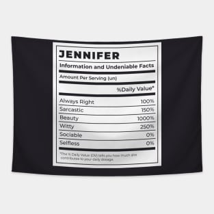 Funny Food Label Female Ingredients JENNIFER Tapestry