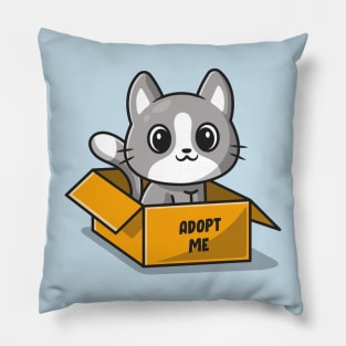 Cute Cat In Box Cartoon Pillow