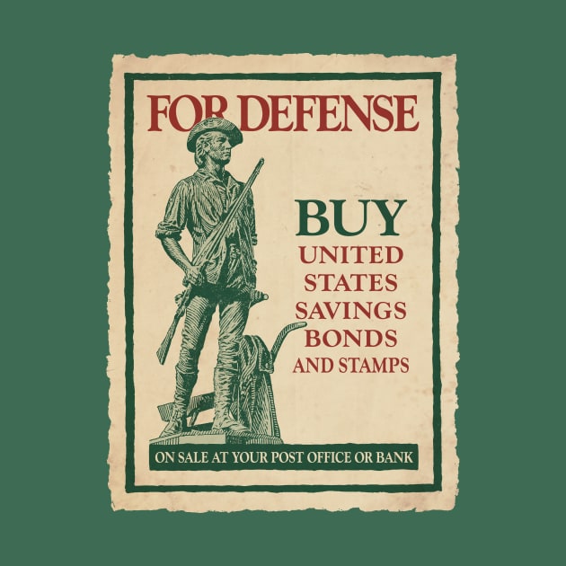 WWII Vintage Style Buy US Savings Bonds for Defense by MatchbookGraphics