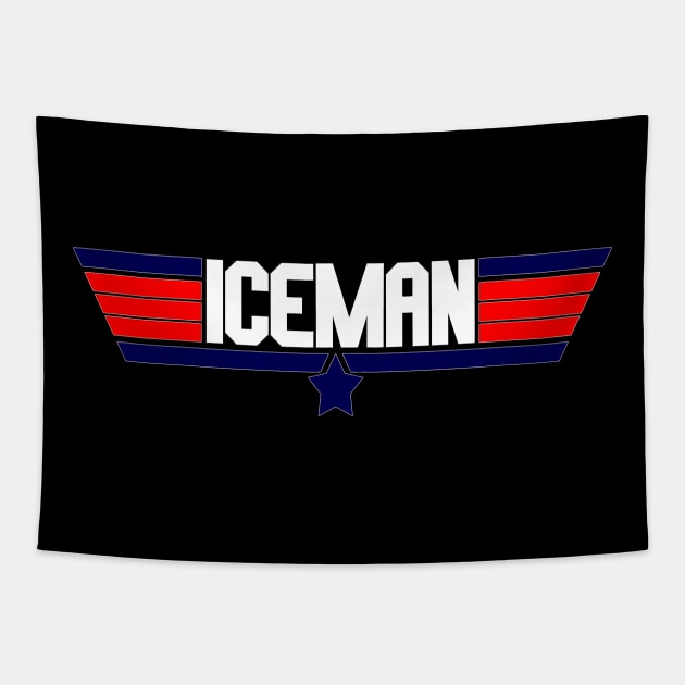 "Iceman" 80's action movie design Tapestry by Yoda