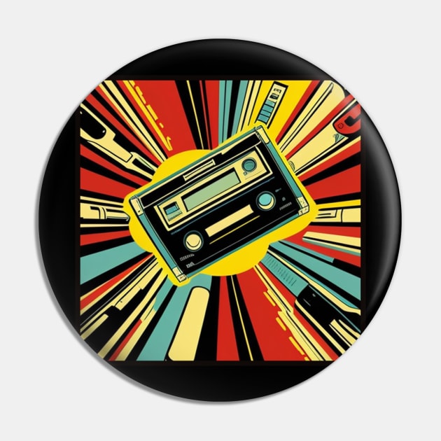 Vintage Retro Music 80s Audio Cassette Tape 085 II Pin by musicgeniusart