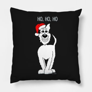 White Shepherd Santa Claus Pillow