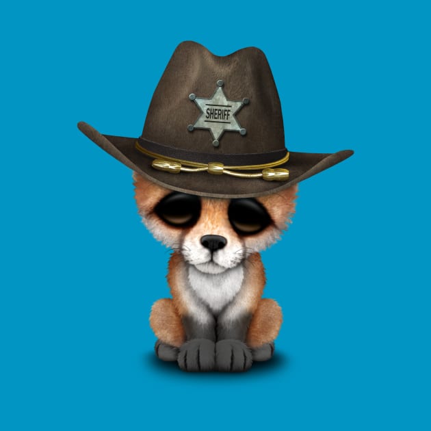 Cute Baby Fox Cub Sheriff by jeffbartels