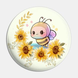 Bee On A Sunflower Pin