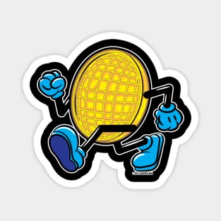 Waffle Mascot strutting by Magnet