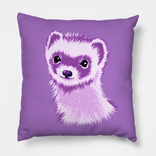 Ferret Cuteness In Purple Pillow