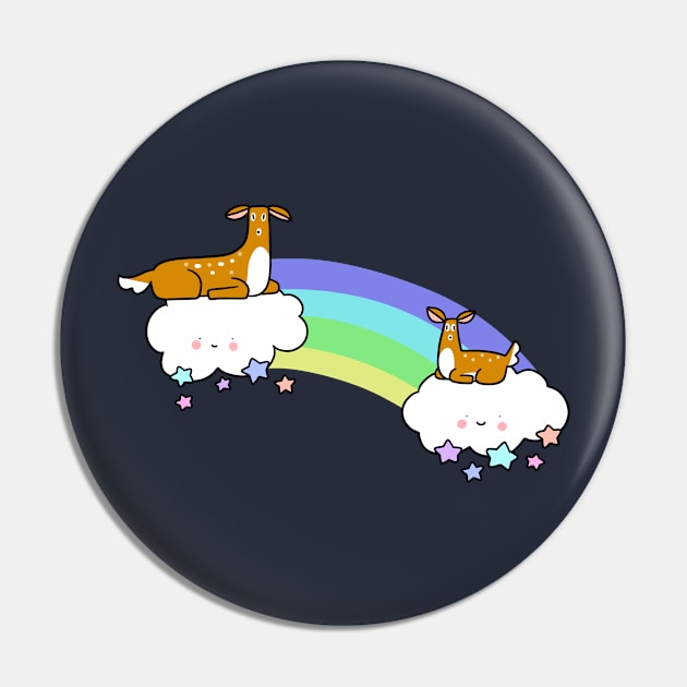 Rainbow Cloud Deer Pin by saradaboru