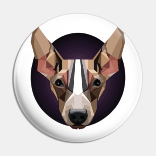 American Hairless Terrier Dog Polygon Design Pin