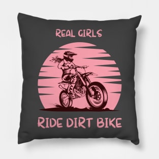 real girls ride dirt bike motocross lover Pillow