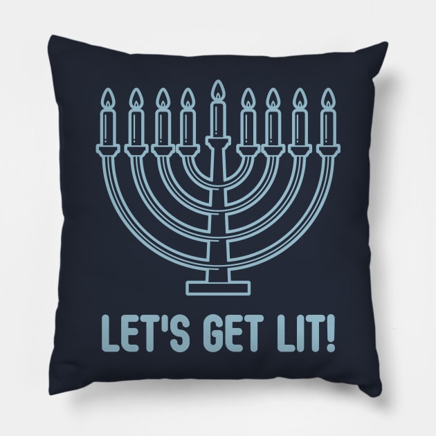 Let's Get Lit-Hanukkah-L Pillow by TeeTrafik