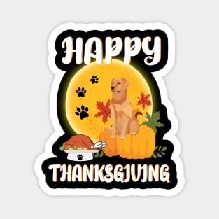 Labrador Retriever Seeing Turkey Dish Happy Halloween Thanksgiving Merry Christmas Day Magnet