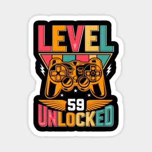 Level 59 Unlocked Awesome Since 1964 Funny Gamer Birthday Magnet