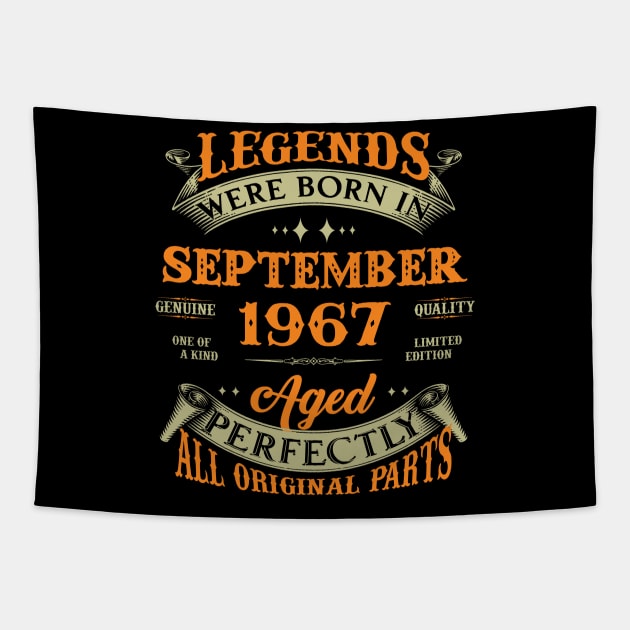 56th Birthday Gift Legends Born In September 1967 56 Years Old Tapestry by super soul