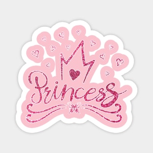 pink sparkles Princess for girls kids and adults Magnet