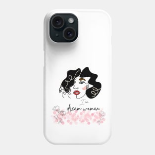 portrait of woman with black curly hair Phone Case