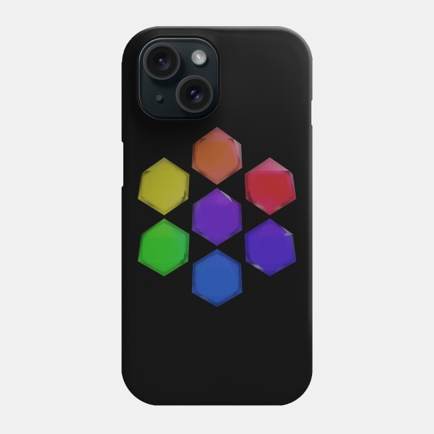 Rainbow Icosahedrons Gems Phone Case by Zeeph