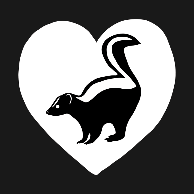 Skunk Heart White for Skunk Lovers by Mochi Merch