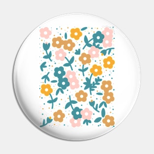 Pink Spring Flower Pattern Pin