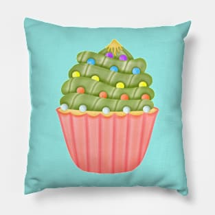 Cute christmas cupcake. Pillow