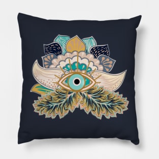 Vintage Evil Eye Karma Good Luck Charm Pillow