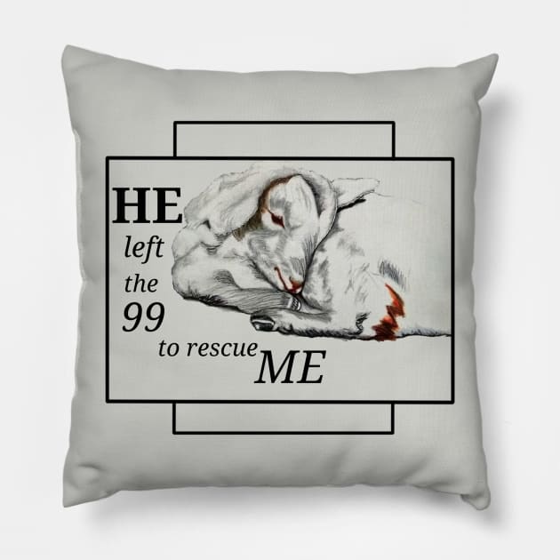 Baby lamb -rescue cross Pillow by Frezmade