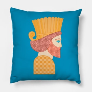 Ancient Persian Warrior Pop Art Pillow