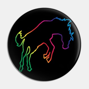 colourful bucking horse outline Pin