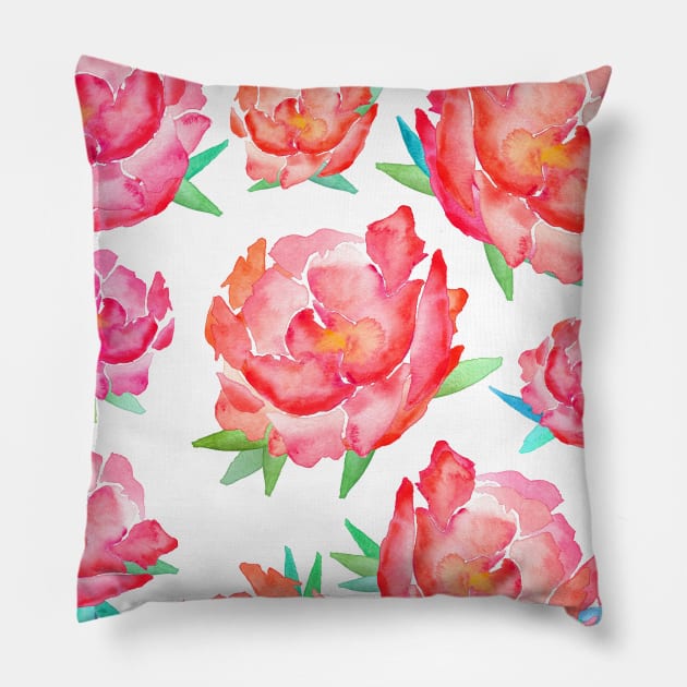 Blushed Out Peony Pillow by AmayaBrydon