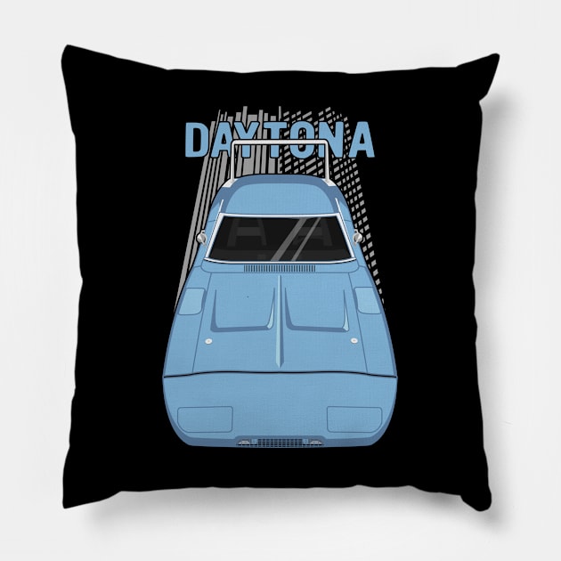 Dodge Charger Daytona 1969 - light blue Pillow by V8social