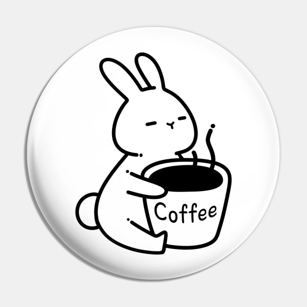 Bunny with Cup of Coffee | Coffee Lover Gifts | Handmade Illustrations by Atelier Serakara Pin by Atelier Serakara