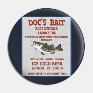 Rustic Vintage Bait Shop Store Sign Pin