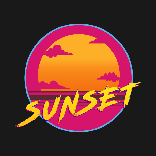 Disover Sunset Dusk - 80s Retro - T-Shirt