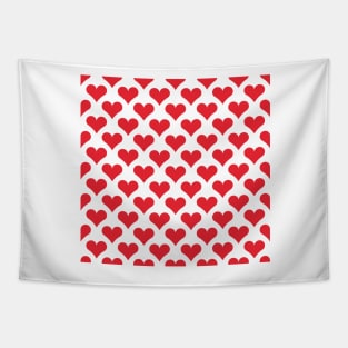 Red polka hearts pattern Tapestry