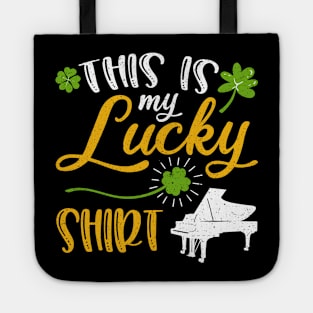 Piano This is My Lucky Shirt St Patrick's Day Tote