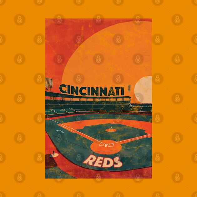 Midcentury Cincinnati Reds Stadium by Rad Love