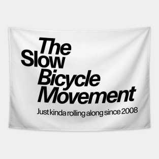 Slow Bicycle Movement - Text Logo Black Tapestry