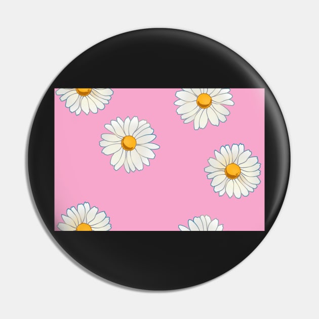 Daisies on Pink Pin by FrostedSoSweet